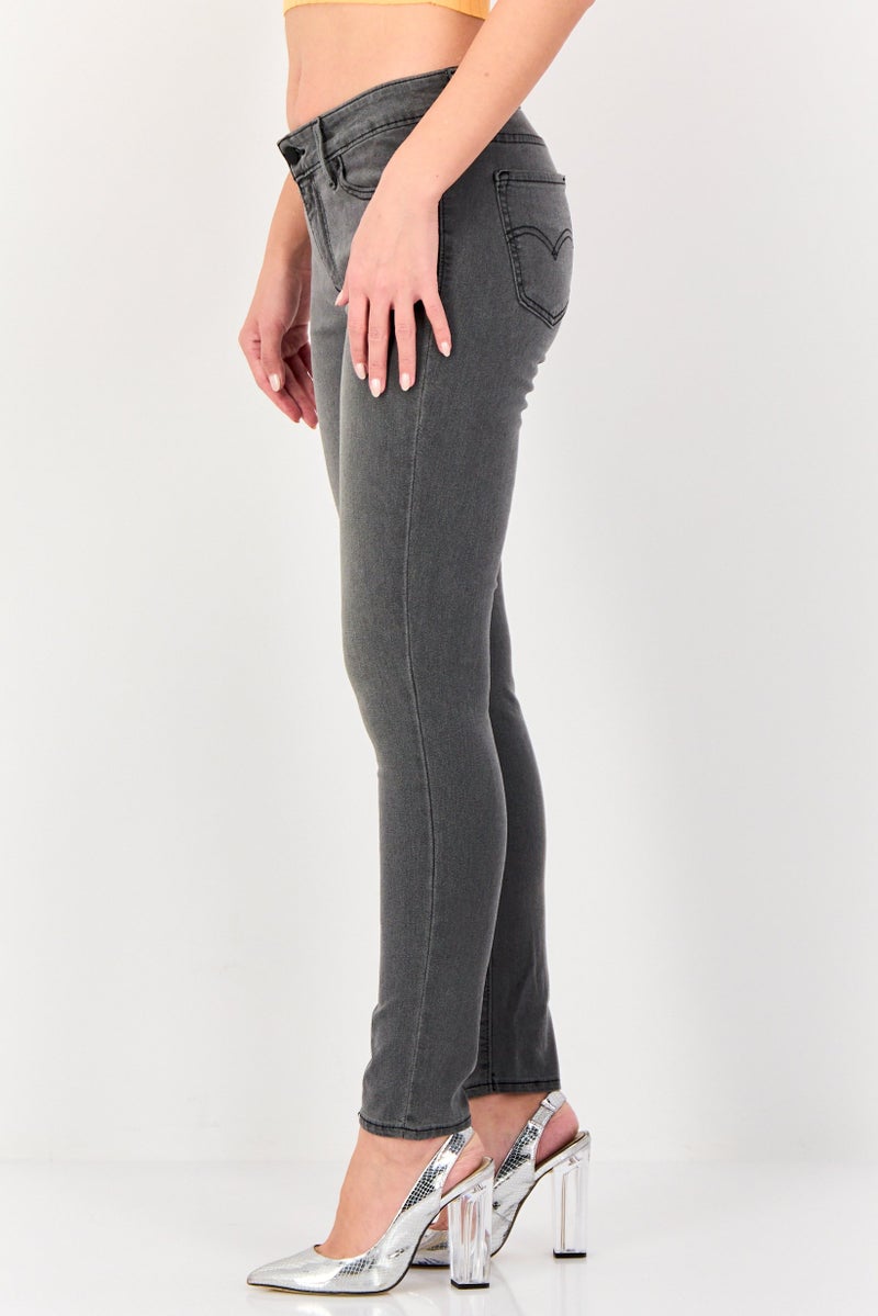 Levi's Women Skinny Fit Washed Stretchable Jeans, Wash Black - Image 2