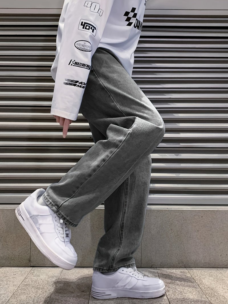 Men'S Loose Wide-Leg Jeans - Image 5