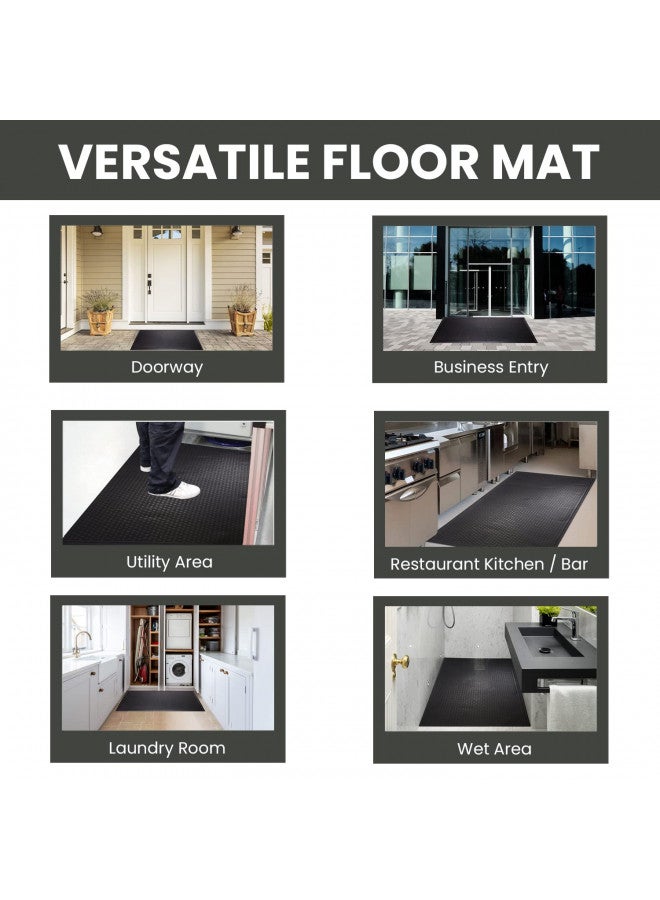 Envelor Envelor Maze Shoe Scraper Mat Doormat Outdoor Rubber Mat for Floor Indoor Outdoor Mat for Home Entrance Heavy Duty Commercial Rubber Floor Mat Garage Entry Foot Scraper Door Mat Outside 36 x 60 inches  - Image 2