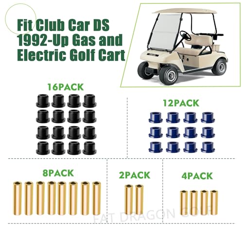 Panglong Front Lower Spring+Rear Leaf Spring+Upper A Arm Suspension for Club Car DS Polyurethane Bushings and Sleeves Kits Fit 1992-Up Golf Cart, Replace OEM 1016346 1016349 1016350 1015583 1012303 - Image 5