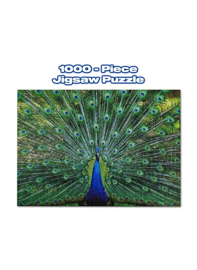 Toynk لعبة تركيب الصور المقطوعة Peacock Plume Wild Zoo Animal 1000 Piece Jigsaw Puzzle للكبار والصغار؛ لوحة تفاعلية لألعاب تعليمية وأفكار هدايا الحجر الصحي في المنزل؛ 28 × 20 بوصة  - Image 5