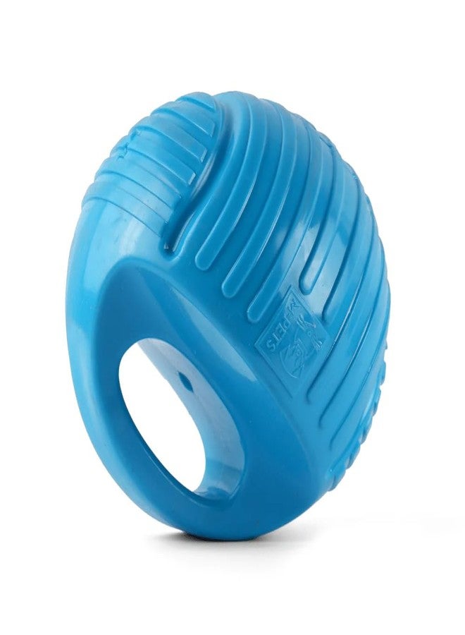 M-PETS Arco Ball, Durable Fetch Toy with Built-in Squeaker, Textures Prevents Plaque, Tartar, Handle for Easy to Grab & Toss, for Chew, Exercise, Suitable for Dogs, Puppies, Blue, Medium - Image 4