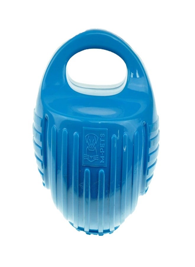 M-PETS Arco Ball, Durable Fetch Toy with Built-in Squeaker, Textures Prevents Plaque, Tartar, Handle for Easy to Grab & Toss, for Chew, Exercise, Suitable for Dogs, Puppies, Blue, Medium - Image 2