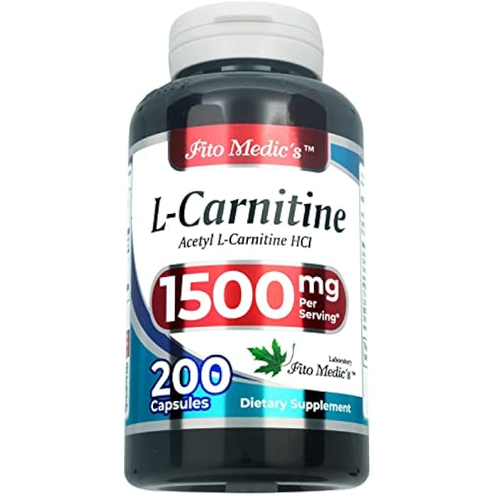 FITO MEDIC'S Lab - l carnitine - 1500 mg per Serving, 200 Capsules, l-carnitine - High Potency of - Acetyl l-carnitine -Supports Natural Energy Production, Supports Memory-Focus - carnitine - High Absorption. - Image 1