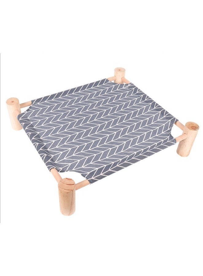 سرير مشي خشبي للحيوانات الأليفة 65*53*13 سم - مناسب لجميع الفصول | قابل للتنفس وللإزالة | مناسب للقطط والكلاب حتى 35 رطلاً لطيفة ومريحة - Image 1