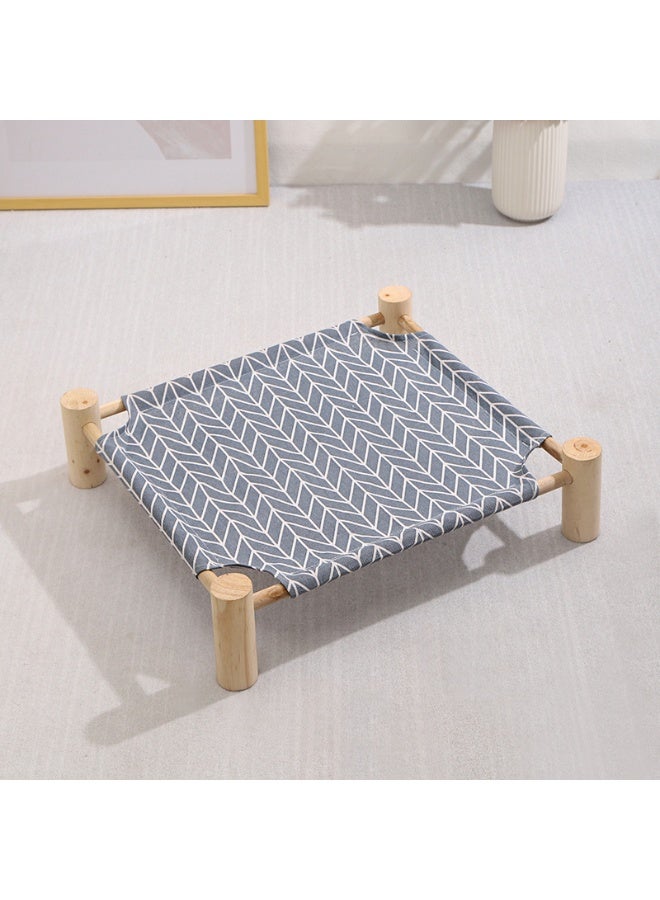 سرير مشي خشبي للحيوانات الأليفة 65*53*13 سم - مناسب لجميع الفصول | قابل للتنفس وللإزالة | مناسب للقطط والكلاب حتى 35 رطلاً لطيفة ومريحة - Image 2