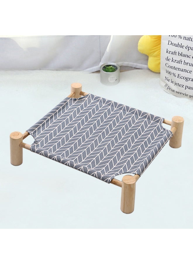 سرير مشي خشبي للحيوانات الأليفة 65*53*13 سم - مناسب لجميع الفصول | قابل للتنفس وللإزالة | مناسب للقطط والكلاب حتى 35 رطلاً لطيفة ومريحة - Image 4