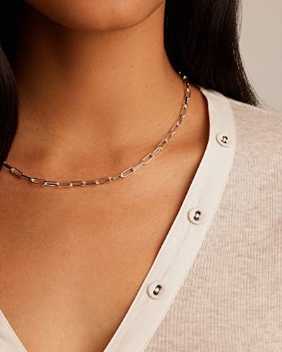 gorjana Women's Parker Necklace, Silver Plated Adjustable Paperclip Link Chain, Chunky Clasp, Minimalist Stacking Layering Jewelry for Everyday, Gifts, and Occasions - Image 3