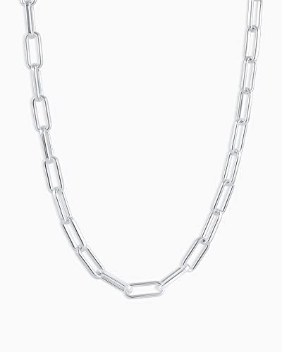 gorjana Women's Parker Necklace, Silver Plated Adjustable Paperclip Link Chain, Chunky Clasp, Minimalist Stacking Layering Jewelry for Everyday, Gifts, and Occasions - Image 2