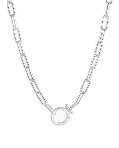 gorjana Women's Parker Necklace, Silver Plated Adjustable Paperclip Link Chain, Chunky Clasp, Minimalist Stacking Layering Jewelry for Everyday, Gifts, and Occasions - Image 1