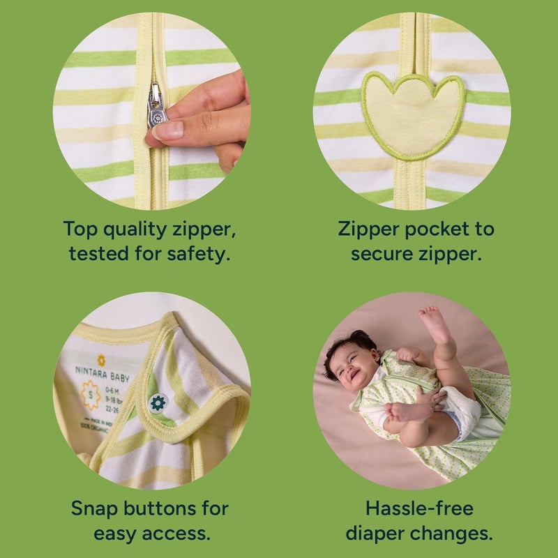 NINTARABABY 05 TOG Sleep Sack Premium Organic Cotton Lightweight Wearable Blanket for Newborns Infants Toddlers 024 Months Unisex Baby Sleeping Bag Gifts for Babies - Image 4