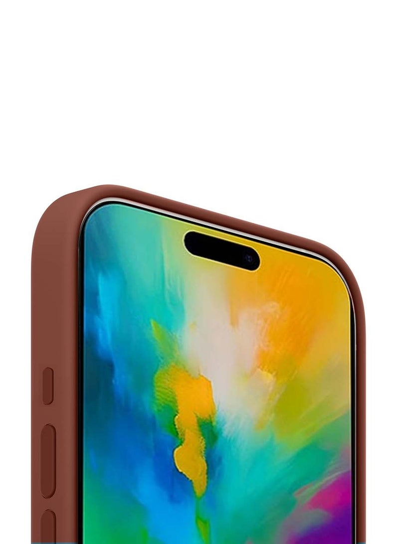 دبليو تيك غطاء الحماية سائل ناعم من السيليكون لآيفون 16 برو 2024 من أبل - بني - Image 4