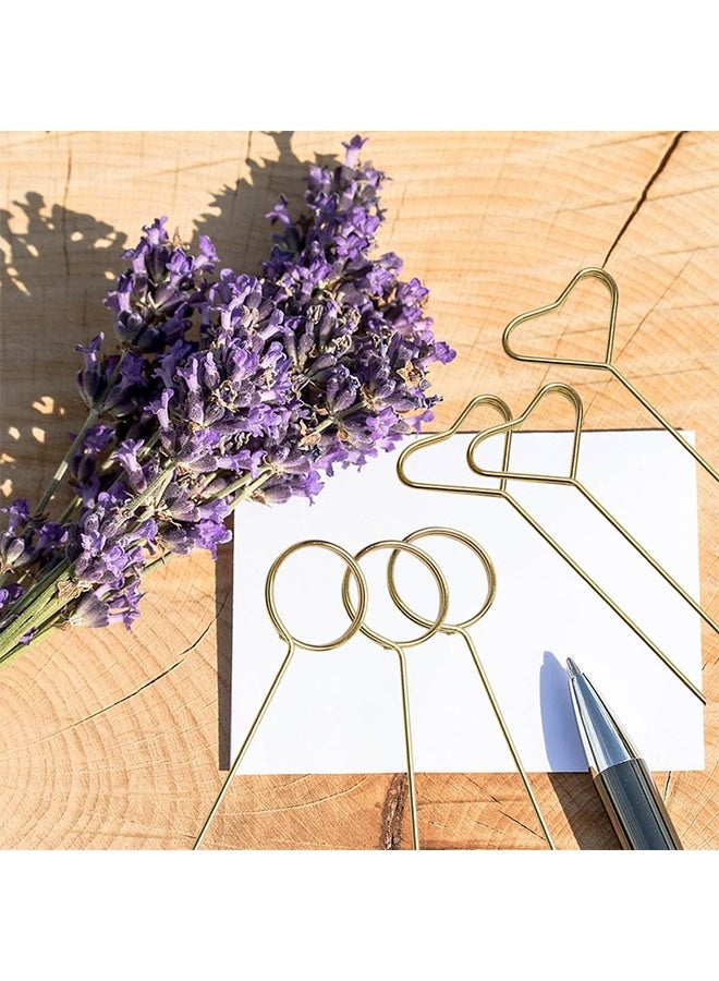 HY 40 Pcs Floral Pick Card Holder, Card Holder for Flower Arrangement, Gift Card Tree Holder, Photo Memo Holder Pick Stick, 12 Inch Suitable for Wedding Birthday Party Flower Gifts (Round&Heart) - Image 4