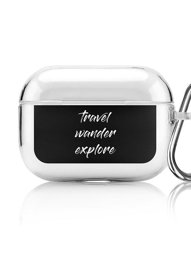 Stylizedd Classic Clear printed Case for Apple AirPods Pro 2nd Generation Thin Transparent Cover [Designed for Apple AirPods Pro 2nd Generation] - Travel Wander Explore - Image 1