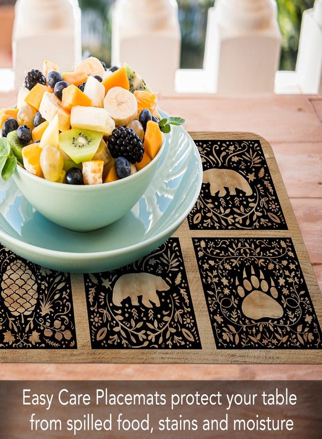 CounterArt Crafted Cabin 4 Pack Reversible Easy Care Flexible Plastic Placemats Made in The USA BPA Free PVC Free Easily Wipes Clean - Image 3