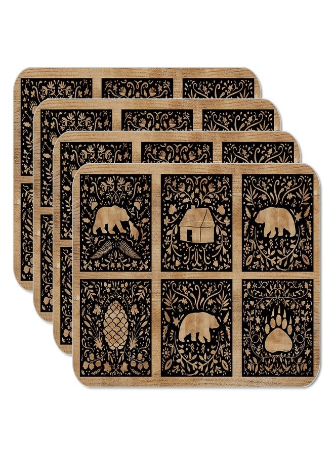 CounterArt Crafted Cabin 4 Pack Reversible Easy Care Flexible Plastic Placemats Made in The USA BPA Free PVC Free Easily Wipes Clean - Image 1