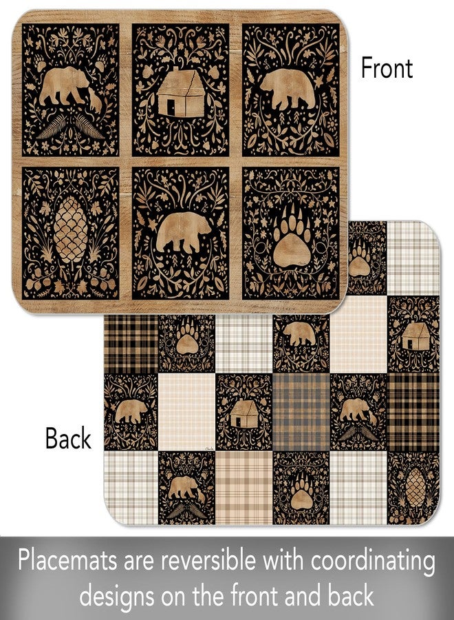 CounterArt Crafted Cabin 4 Pack Reversible Easy Care Flexible Plastic Placemats Made in The USA BPA Free PVC Free Easily Wipes Clean - Image 2