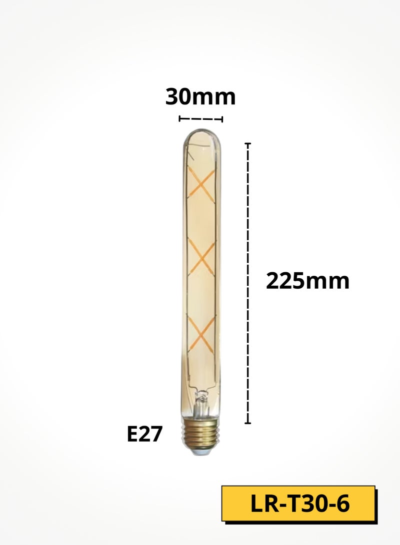بي أيه بي لمبة LED ديكورية طويلة بقوة 6 واط وبقاعدة E27 اضاءة قوية لون الإنارة أصفر - Image 1