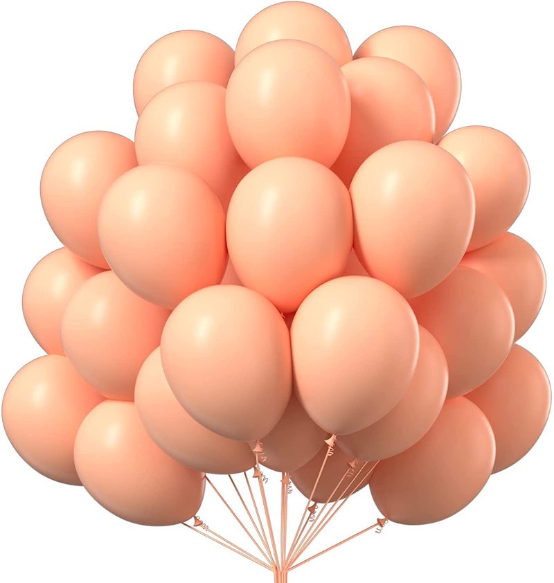 atorakushon Light Orange Colour Pastel Latex Party Balloons 10 Inches for Home Decoration Happy Birthday Party Supplies Wedding Anniversary Office Party Purpose Pack of 100 - Image 2