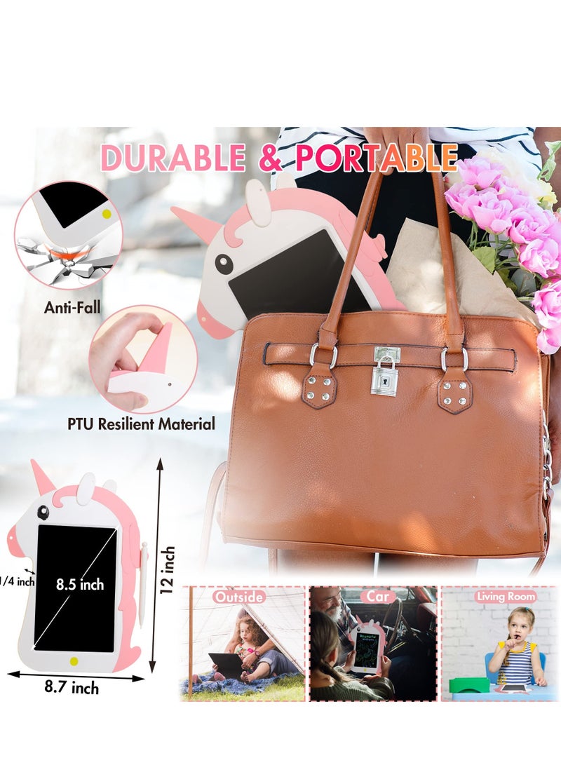 لوحة كتابة LCD يونيكورن للأطفال 8.5 إنش لوح رسم للرسم مع قلم، لوحة رسم، لوحة سحرية، هدايا عيد الميلاد، لوحة رسم ألعاب تعليمية للأطفال من عمر 3 سنوات فما فوق - Image 4