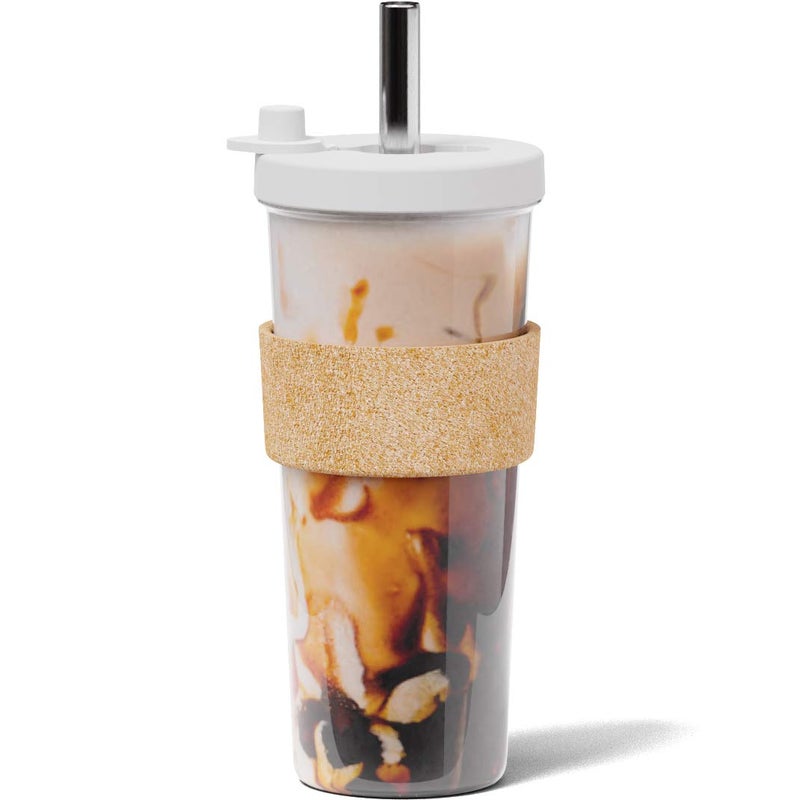 Dodoko Reusable 24 oz Boba Cup and Straw  White