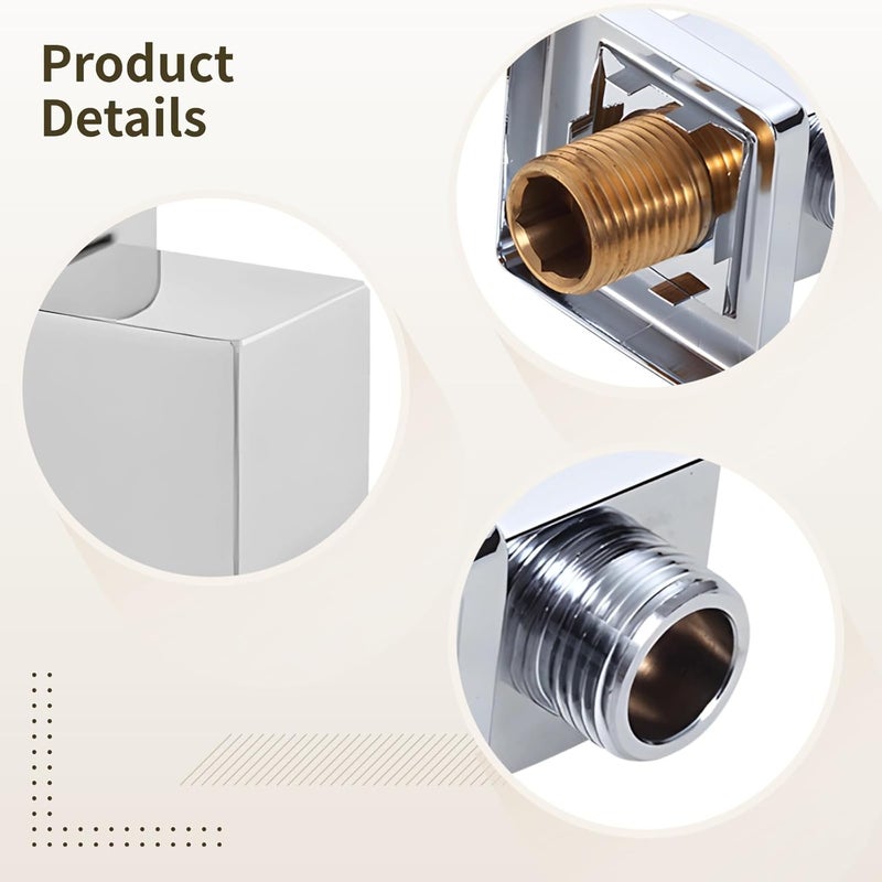 Wall-Mounted Shower Head Holder, Brass Build with Chrome Coating, G1/2 Thread, Rotatable Arm, Space-Saving Compact Shower Mount, Model 5614 - Image 5