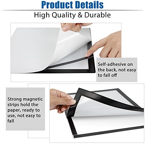 Golemas Magnetic Sign Holder, 8.5 x 11 Wall Mount Self Adhesive Document Display Frames, Double Sided Display for Glass Window (Black, 2pack) - Image 4