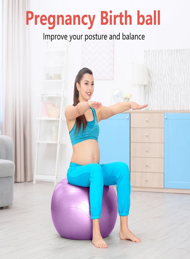 PRIMASOLE Exercise Ball for Balance Stability Fitness Workout Yoga Pilates at Home Office & Gym 65cm Nail Pink - Image 3