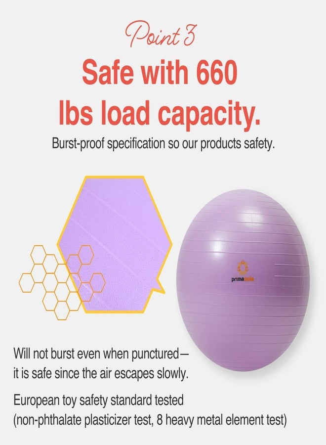 PRIMASOLE Exercise Ball for Balance Stability Fitness Workout Yoga Pilates at Home Office & Gym 65cm Nail Pink - Image 4
