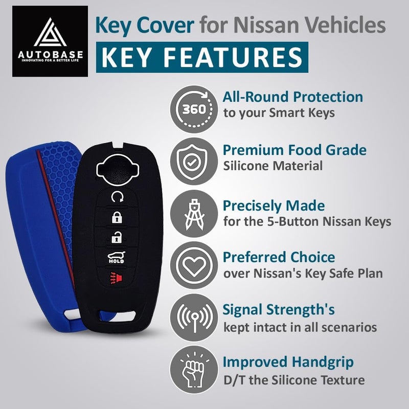 Autobase Silicone Key Fob Cover for Nissan Rogue Pathfinder - Image 3