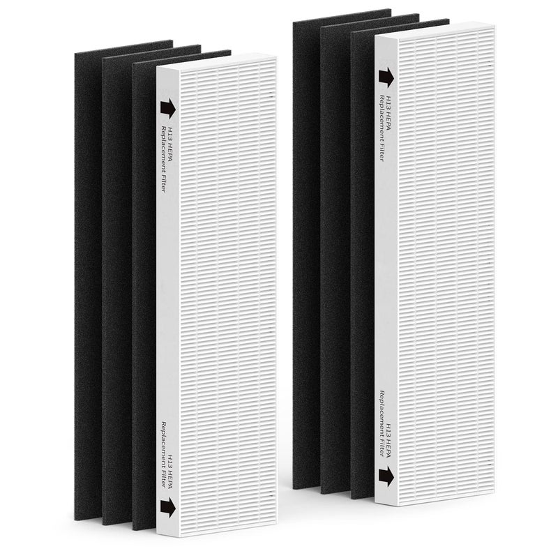 CFKREYA 2 Pack Replacement Filter for Fellowes AeraMax 90/100/DX5/DB5 Purifier, Fits Part# 9287001 & 9324001, 2 Filter and 6 Carbon filter - Image 1