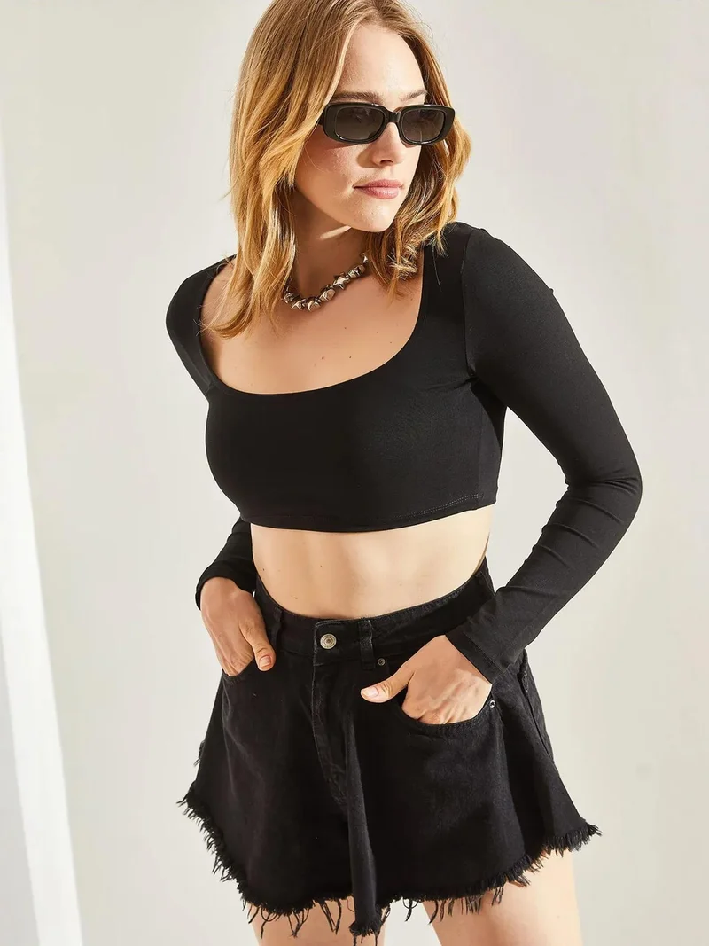 Bianco Lucci LUCCI Basic Crop Top