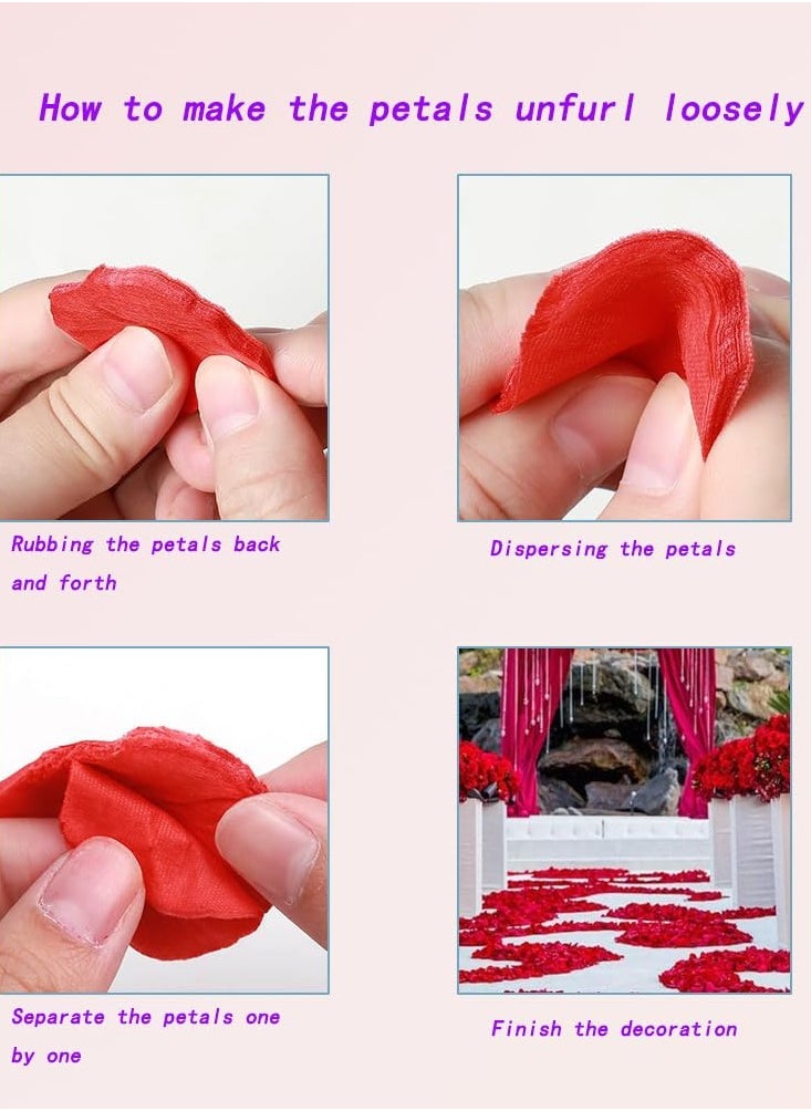 Generic 1000 Pieces Artificial Rose Petals and 24 Pieces Heart Candle LED Lights, Party Decoration Props, Holiday Decoration Flameless Candle Lights for Night Lights Anniversary Wedding Table Decoration  - Image 4