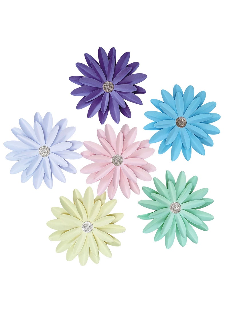 Mybbshower Mybbshower 8 inch Pastel Paper Daisy Flower for Spring Decor DIY Floral Backdrop Party Photo Backdrop Baby Shower Birthday Decorations Pack of 6 