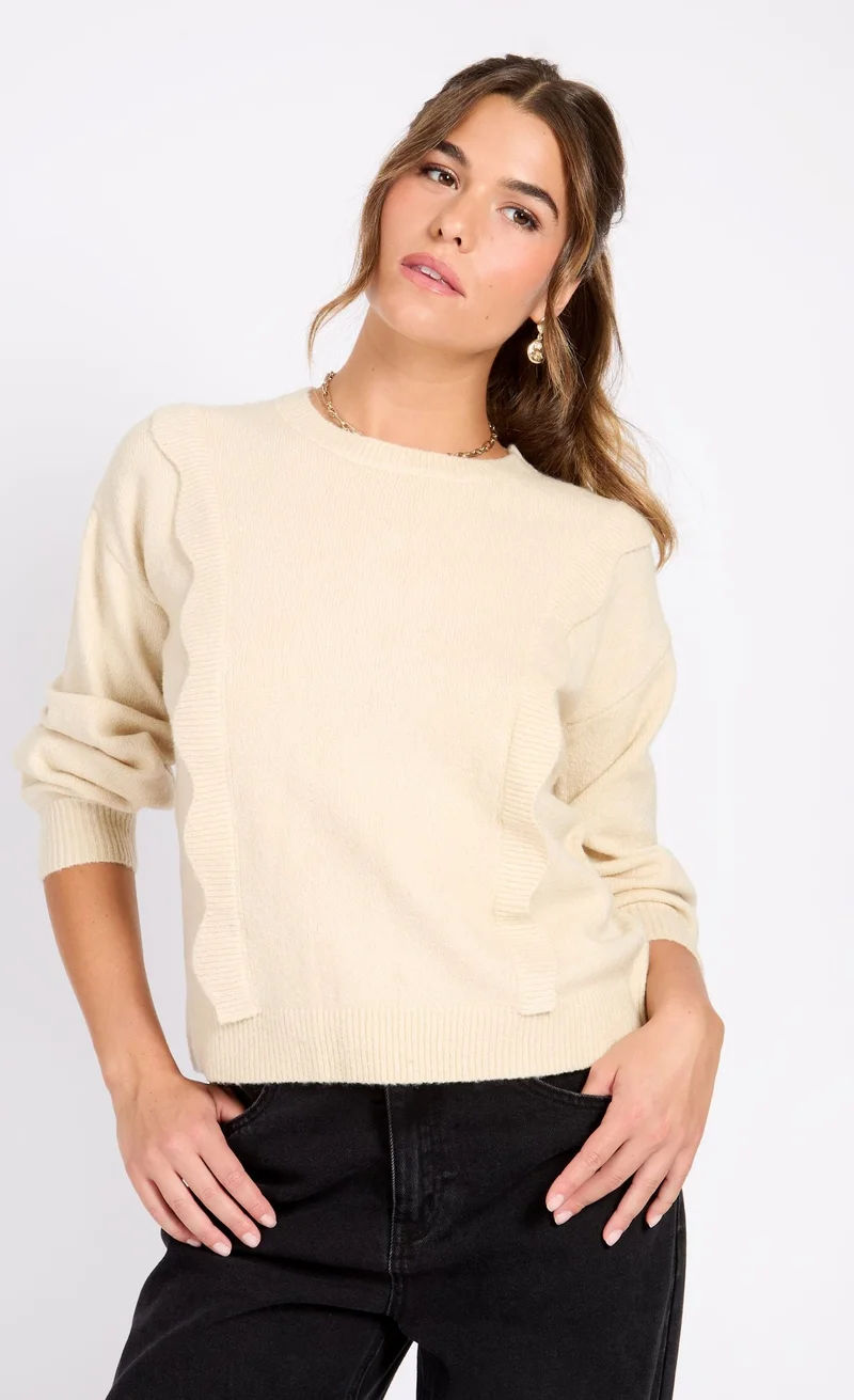 Little Mistress Cream Knitted Jumper