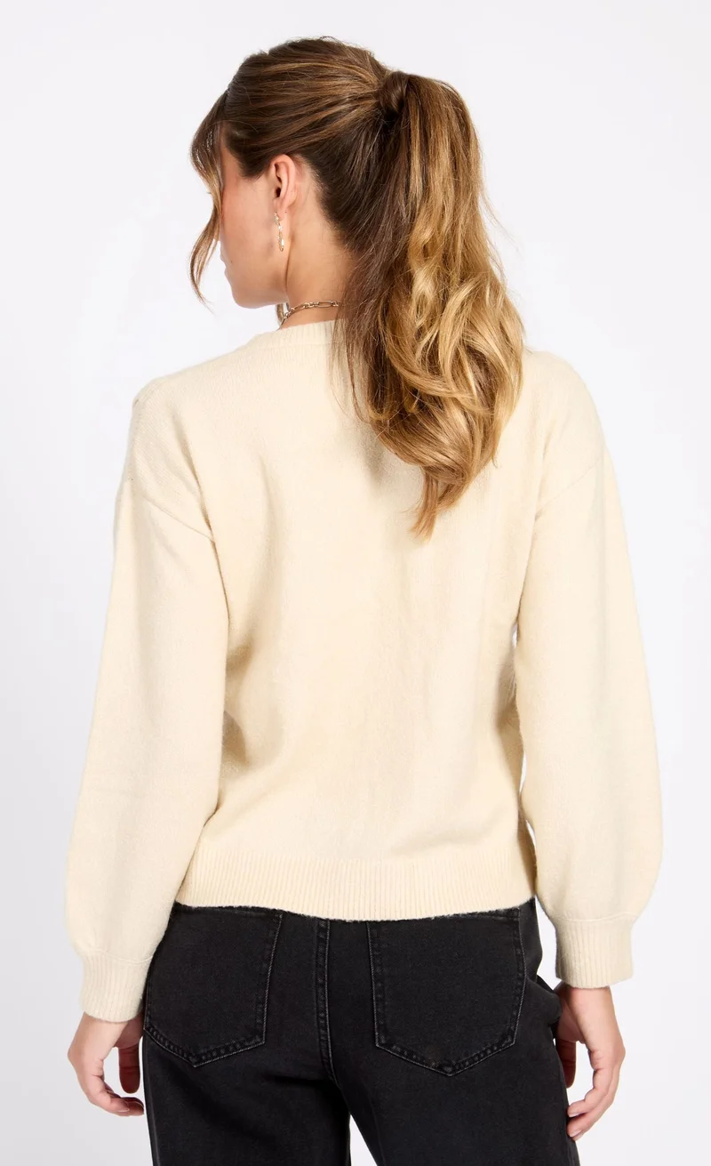 Little Mistress Cream Knitted Jumper