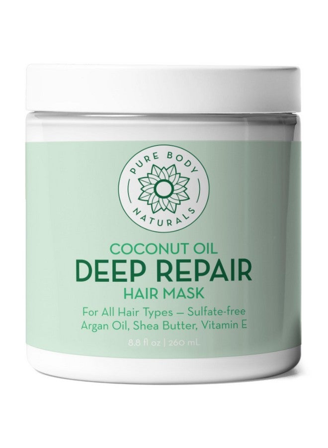 بيور بدي ناتشورالز قناع الشعر بزيت جوز الهند من بيور بودي ناتشورالز، علاج عميق للشعر الجاف والتالف والمصبوغ، بلسم شعر خالٍ من الكبريتات، يرطب ويصلح، 8.8 أونصة سائلة - Image 1