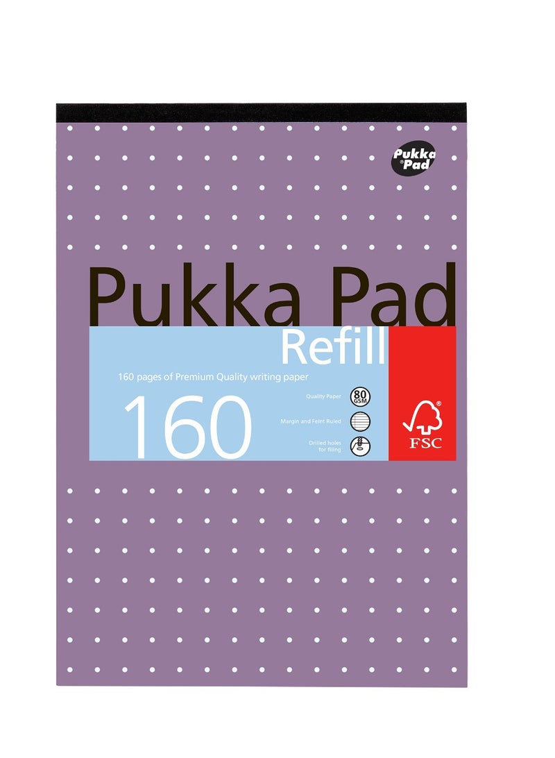 Pukka Pad دفتر إعادة تعبئة باكا A4 معدني 160 صفحة متنوع - Image 1