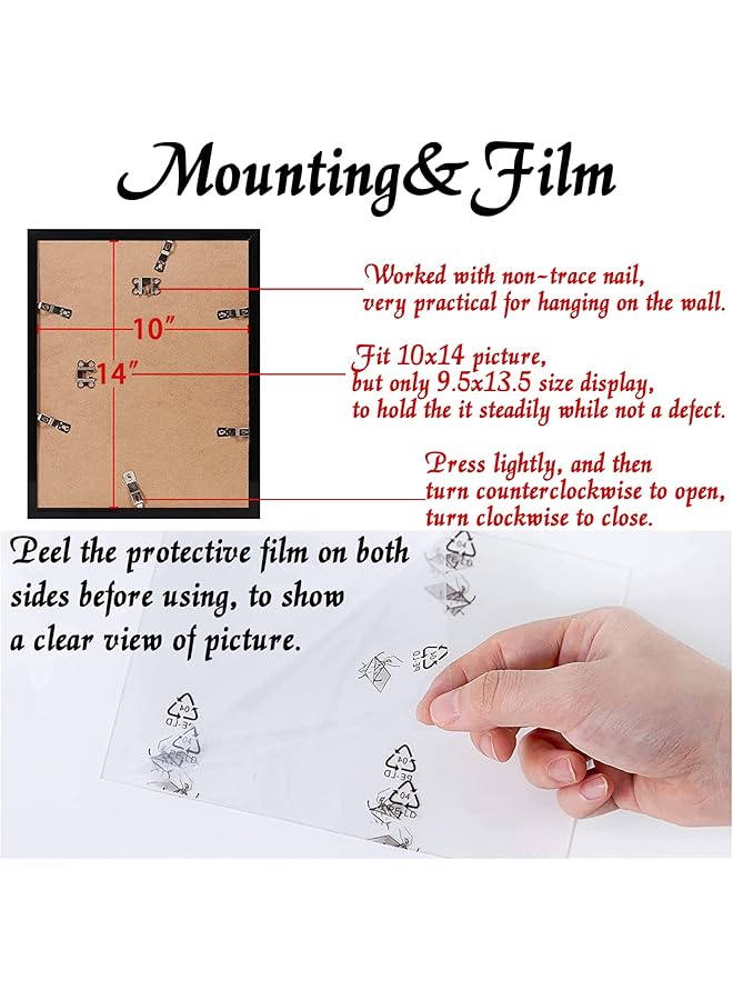 erorex 10X14 Picture Frame Set Of 3 Display Picture 10 X 14 Specific Frames For 25X35Cm Diamond Painting Canvas As Diamond Art Accessories Wall Gallery Photo Frames Black - Image 5