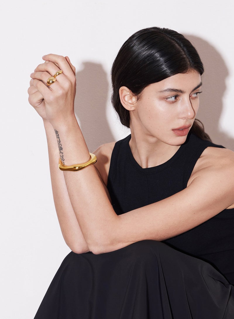 Raia Undertide Cuff - S925 Silver Plated with 18K Gold - Image 3
