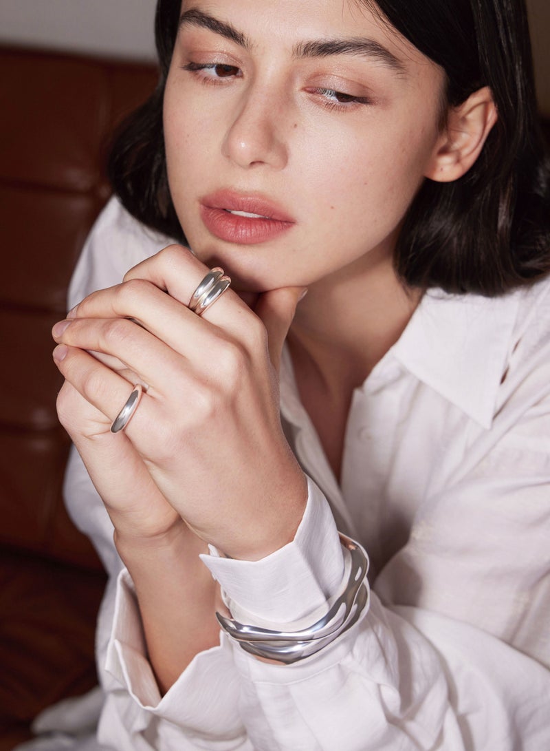 Raia Undertide Cuff - S925 Silver Plated with 18K Gold - Image 5