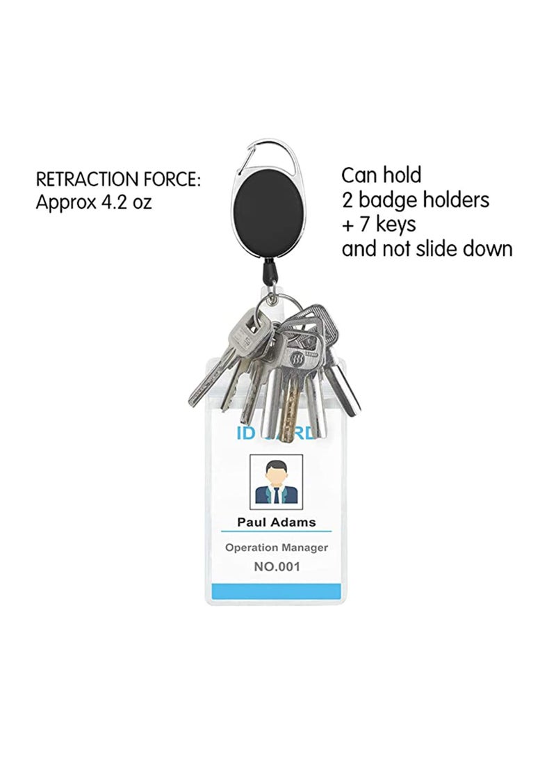 4 Packs Heavy Duty Retractable Keychain Badge Holder Reel Clip for ID Cards, Name Tags, Keys, and Badges - Ideal for Waist, Chest, Backpack, and Pocket Use  - Image 5