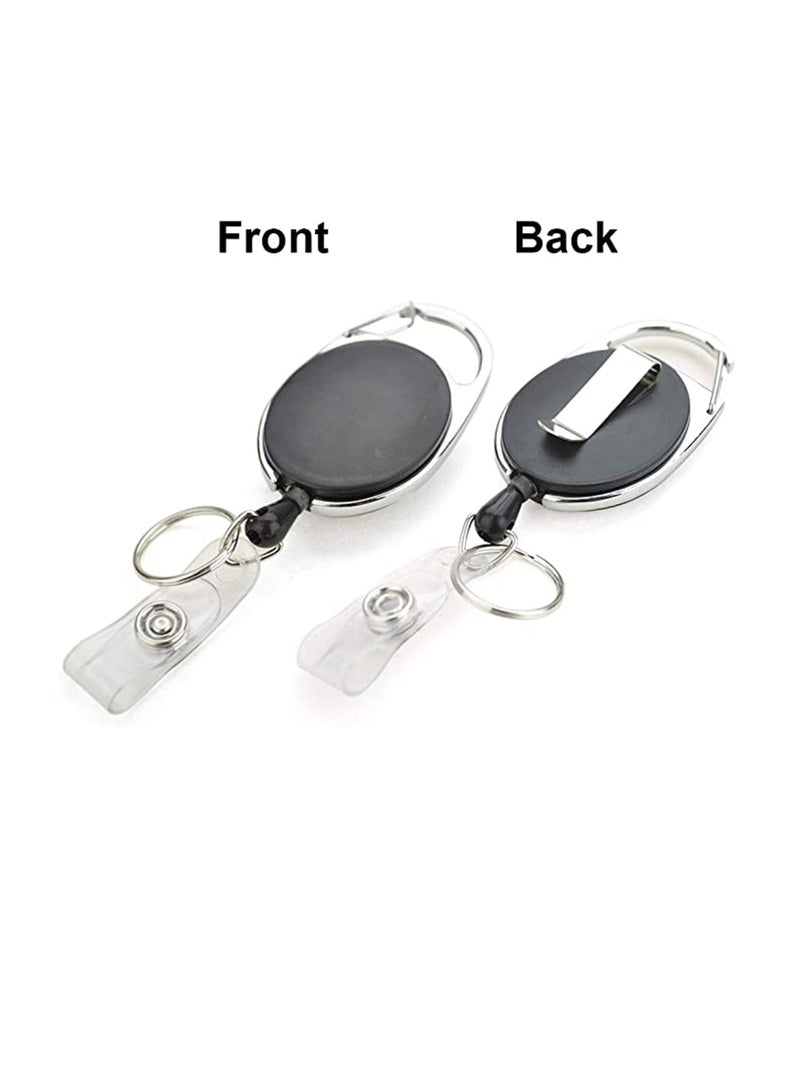 4 Packs Heavy Duty Retractable Keychain Badge Holder Reel Clip for ID Cards, Name Tags, Keys, and Badges - Ideal for Waist, Chest, Backpack, and Pocket Use  - Image 2