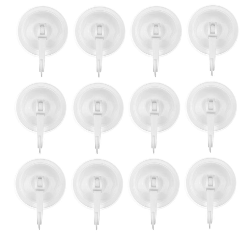 Suction Cup Hooks Pack of 12 Locking System Extra Strong Vacuum Suction Power Ideal Kitchen or Bathroom Hangers for Towels Bathrobes Coats Pans Tools etc No Drilling Screws or Glue