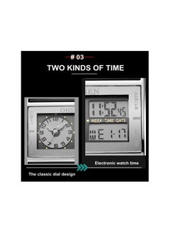 OHSEN OHSEN AD0518 Multifunctional Men's Square Tape Sports Watch Luminous Digital Display Electronic Watch  - Image 2