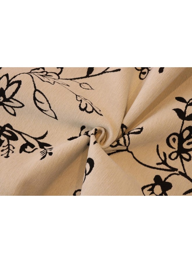 House of Quirk Modern Style Sofa Cover with Fur Ball Chenille Couch Covers for L Shape and 1/2/3/4 Seater Sofa Non Slip Sofa Slipcover Furniture Protector (2 Pcs Armrest, 50x70cm, White Floral) - Image 5