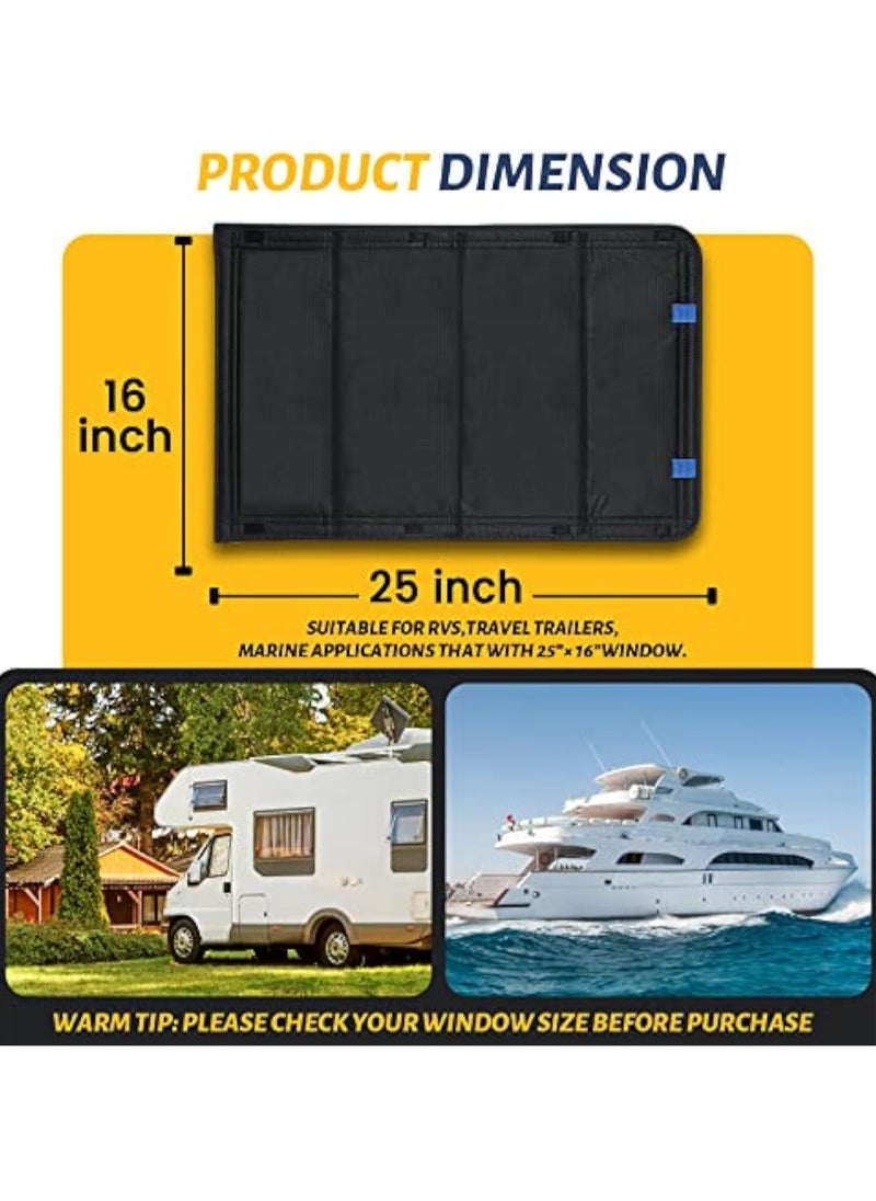 KASTWAVE RV Door Window Shade, 25 × 16 Inch Foldable RV Window Cover, with UV Protection and Privacy Features, UV Rays Protection Camper Trailer Door Window Cover, Waterproof Thickened Oxford Fabric (Black)  - Image 2