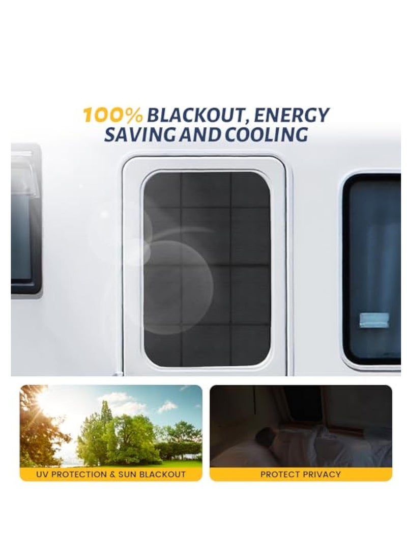 KASTWAVE RV Door Window Shade, 25 × 16 Inch Foldable RV Window Cover, with UV Protection and Privacy Features, UV Rays Protection Camper Trailer Door Window Cover, Waterproof Thickened Oxford Fabric (Black)  - Image 3