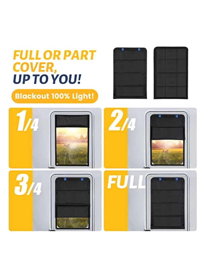 KASTWAVE RV Door Window Shade, 25 × 16 Inch Foldable RV Window Cover, with UV Protection and Privacy Features, UV Rays Protection Camper Trailer Door Window Cover, Waterproof Thickened Oxford Fabric (Black)  - Image 4