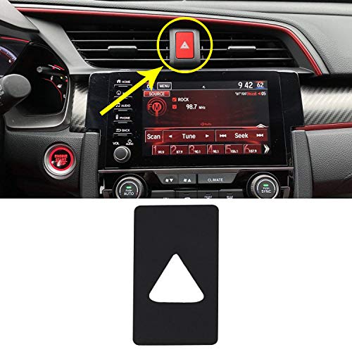 GOMU Hazard Warning Lights Button Switch Vinyl Decal Sticker Trim Overlay Compatible with Honda Civic 2016 2017 2018 2019 2020 - Metallic Matte Chrome Black - Image 2